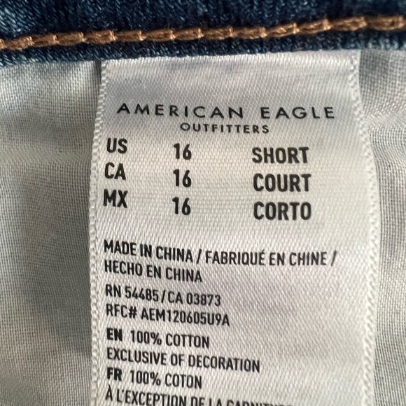 American Eagle Outfitters Ripped Blue Straight Leg Jeans “Tomgirl” - Picture 6 of 6
